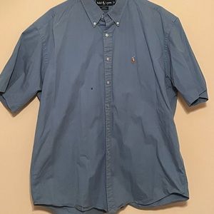 XL Blue Polo Ralph Lauren Button Down (Short Sleeve)